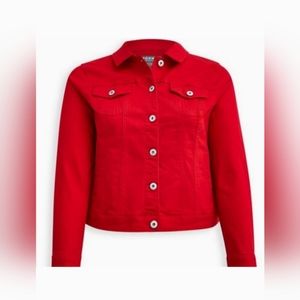 Torrid Ruby Red Denim Trucker Jacket